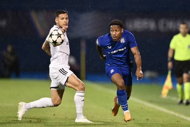 GNK Dinamo Zagreb v Qarabag - UEFA Champions Qualifying Play-Off: First Leg ZAGREB, CROATIA - AUGUST 20: Ronael Pierre-Gabriel of Dinamo Zagreb in action during the UEFA Champions Qualifying Play-Off First Leg match between GNK Dinamo Zagreb and Qarabag at Stadion Maksimir on August 20, 2024 in Zagreb, Croatia.  JosipxRegovic PIXSELL