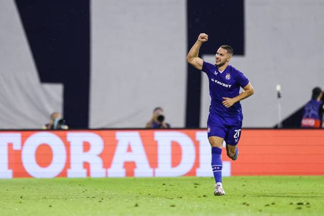 GNK Dinamo Zagreb v Qarabag - UEFA Champions Qualifying Play-Off: First Leg ZAGREB, CROATIA - AUGUST 20: Marko Pjaca of Dinamo Zagreb celebrate after scoring during the UEFA Champions Qualifying Play-Off First Leg match between GNK Dinamo Zagreb and Qarabag at Stadion Maksimir on August 20, 2024 in Zagreb, Croatia.  LukaxStanzl PIXSELL