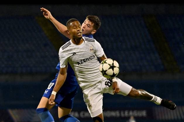 Zagreb, Croatioa, 20th August 2024: Marko Pjaca of Dinamo Zagreb (R) in action against Patrick Andrade of Qarabag (L) during the UEFA Champions League Play-offs 1st leg qualifying round football match between Dinamo Zagreb (Croatia) and Qarabag (Azerbaijan) at Stadium Maksimir, Zagreb, Croatia. (Igor Kupljenik SPP) Copyright: xIgorxKupljenikx xSPPx spp-en-IgKuSp-IK0_3354