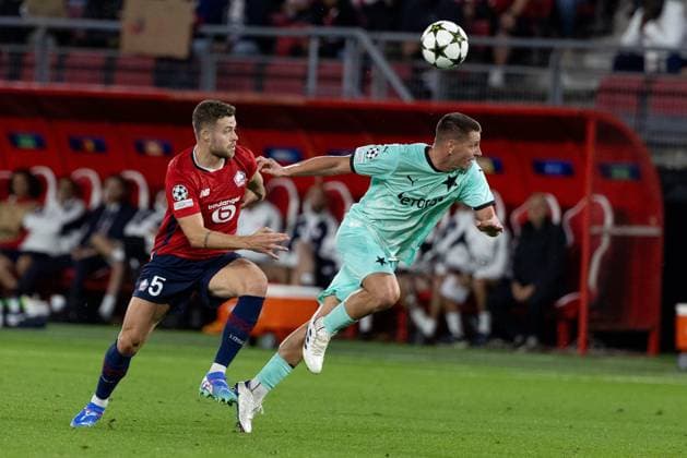 VALENCIENNES - LOSC - LILLE - SLAVIA PRAGUE - LIGUE DES CHAMPIONS PHOTOPQR VOIX DU NORD PASCAL BONNIERE ; 20 08 2024 ; VALENCIENNES 20.08.2024 - football - barrage aller de la ligue des champions entre le LOSC ( LILLE ) et le Slavia Prague au stade du Hainaut , . PHOTO PASCAL BONNIERE LA VOIX DU NORD Aug 20th 2024. football - first leg play-off of the Champions League between LOSC (LILLE) and Slavia Prague France  Copyright: xPHOTOPQR VOIXxDUxNORD MAXPPPxPASCALxBONNIEREx 20240820VDN6402 20240820VDN6402