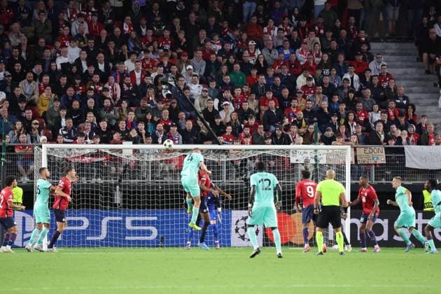 Action Slavia Prague lors du match LOSC Lille vs Slavia Prague, Barrages Ligue des Champions, stade du Hainaut Valenciennes, le 20 août 2024 - photo Laurent Sanson Panoramic FOOTBALL : LOSC Lille vs Slavia Prague - Play-offs Barrages Ligue des Champions 20 08 2024 LaurentSanson Panoramic 