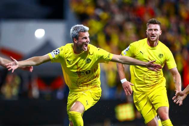 UEFA Champions league play off 2024 2025 Bodo Glimt Red Star Belgrade Bodo 20240820 Bodo Glimts Odin Bjortuft celebrates his 1 0 score during the Champions League play off match between Bodo Glimt and Crvena Zvezda Red Star of Belgrade at the Aspmyra stadium in Bodo, Norway, on Tuesday Photo Mats Torbergsen NTB Bodo Norway EDITORIAL USE ONLY RESTRICTED USE FOR BETTING COMPANIES  Copyright: xMatsxTorbergsenx xNTBx