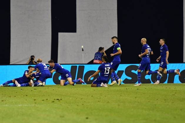 Zagreb, Croatioa, 20th August 2024: Dinamo Zagreb celebrates score during the UEFA Champions League Play-offs 1st leg qualifying round football match between Dinamo Zagreb (Croatia) and Qarabag (Azerbaijan) at Stadium Maksimir, Zagreb, Croatia. (Natasa Kupljenik SPP) Copyright: xNatasaxKupljenikx xSPPx spp-en-NaKuSp-NNP_5798