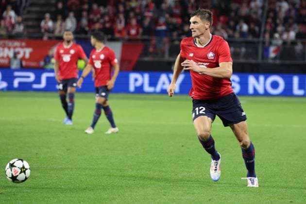 Thomas MEUNIER (LOSC Lille) lors du match LOSC Lille vs Slavia Prague, Barrages Ligue des Champions, stade du Hainaut Valenciennes, le 20 août 2024 - photo Laurent Sanson Panoramic FOOTBALL : LOSC Lille vs Slavia Prague - Play-offs Barrages Ligue des Champions 20 08 2024 LaurentSanson Panoramic 