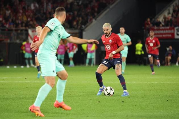 Rémy CABELLA (LOSC Lille) lors du match LOSC Lille vs Slavia Prague, Barrages Ligue des Champions, stade du Hainaut Valenciennes, le 20 août 2024 - photo Laurent Sanson Panoramic FOOTBALL : LOSC Lille vs Slavia Prague - Play-offs Barrages Ligue des Champions 20 08 2024 LaurentSanson Panoramic 