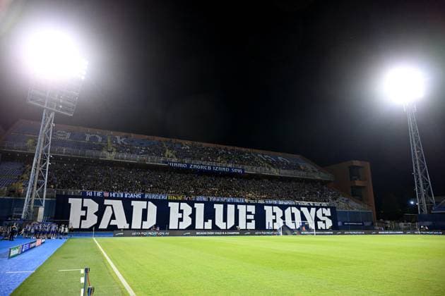 Croatia, Zagreb, 200824. Maksimir Stadium. The first match of the Champions League playoffs, Dinamo - Qarabag. In the photo: fans BBB. Photo: Goran Mehkek CROPIX Hrvatska Copyright: xxGoranxMehkekx dinamo_qarabag5-200824