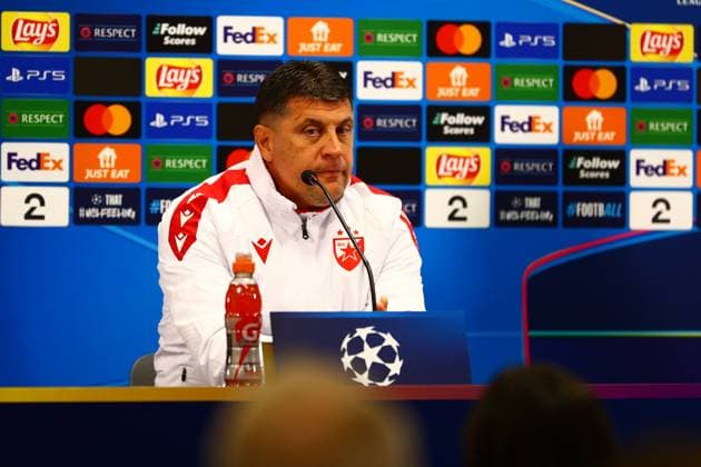 UEFA Champions leauge play off 2024 2025 Bodo Glimt Rode Stjerne Bodo 20240820 Rode Stjernes coach Vladan Milojevi? after the UEFA Champions leauge play off in football between Bodo Glimt and Rode Stjerne at Aspmyra stadium The match ended 2 1 Photo Mats Torbergsen NTB Bodo Norge EDITORIAL USE ONLY RESTRICTED USE FOR BETTING COMPANIES  Copyright: xMatsxTorbergsenx xNTBx