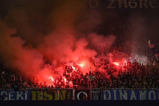 Zagreb, 20.08.2024. - Stadion Maksimir, UEFA CHAMPIONS LEAGUE - 2024 25 Play-offs 1st leg - GNK Dinamo (blue) - QarabaÄü FK (white) 3:0 Dinamo funs 