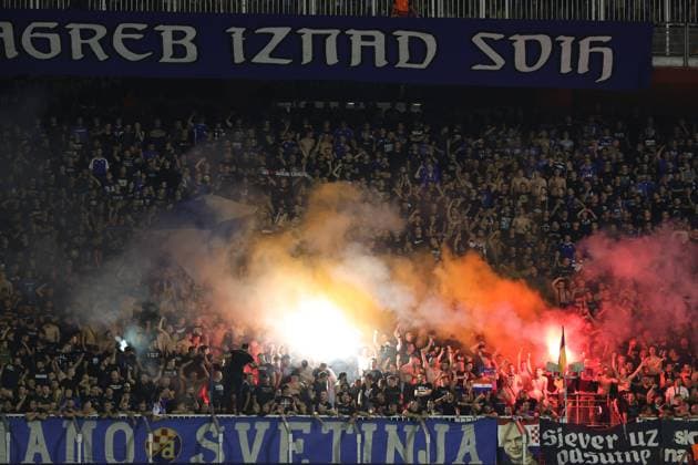 Zagreb, 20.08.2024. - Stadion Maksimir, UEFA CHAMPIONS LEAGUE - 2024 25 Play-offs 1st leg - GNK Dinamo (blue) - QarabaÄü FK (white) 3:0 Dinamo funs 