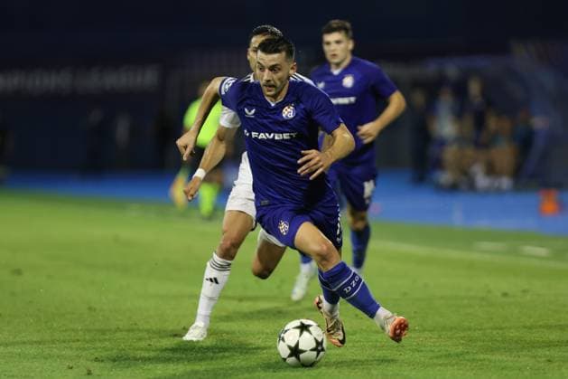 Zagreb, 20.08.2024. - Stadion Maksimir, UEFA CHAMPIONS LEAGUE - 2024 25 Play-offs 1st leg - GNK Dinamo (blue) - QarabaÄü FK (white) 3:0 ArbÃ«r Hoxha (11) 