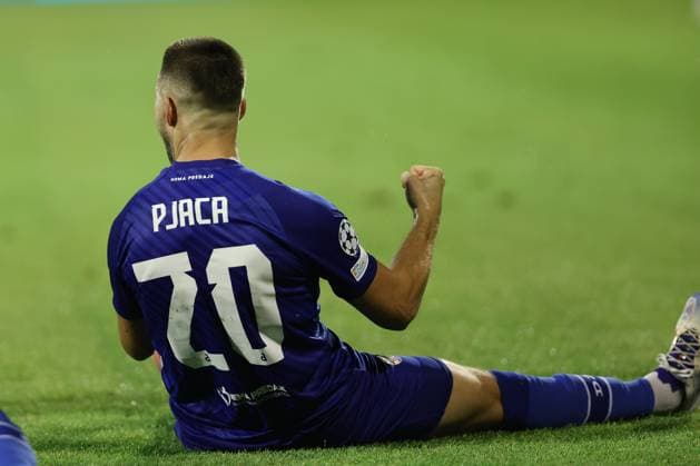 Zagreb, 20.08.2024. - Stadion Maksimir, UEFA CHAMPIONS LEAGUE - 2024 25 Play-offs 1st leg - GNK Dinamo (blue) - QarabaÄü FK (white) 3:0 Marko Pjaca (20) 