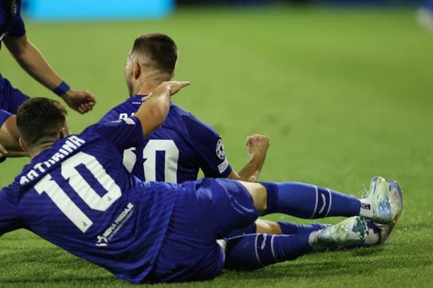 Zagreb, 20.08.2024. - Stadion Maksimir, UEFA CHAMPIONS LEAGUE - 2024 25 Play-offs 1st leg - GNK Dinamo (blue) - QarabaÄü FK (white) 3:0 Marko Pjaca (20) and Martin Baturina (10) 