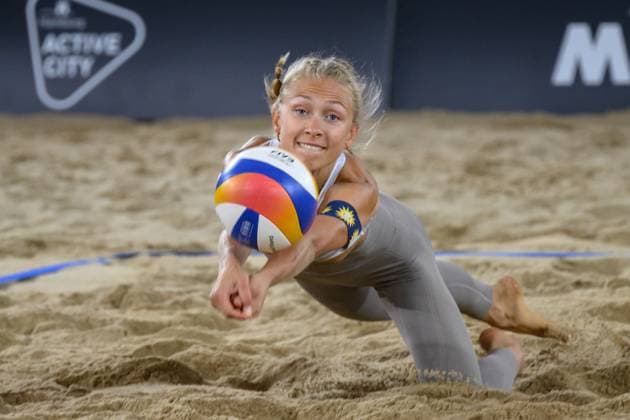 Beach Pro Tour Elite 16 Hamburg, 21 08 2024 Paula Schürholz GER Beach Pro Tour Elite 16, Hamburg, Stadion Am Rothenbaum on 21 08 2024 Copyright: xBEAUTIFULxSPORTS PeterxWeberx