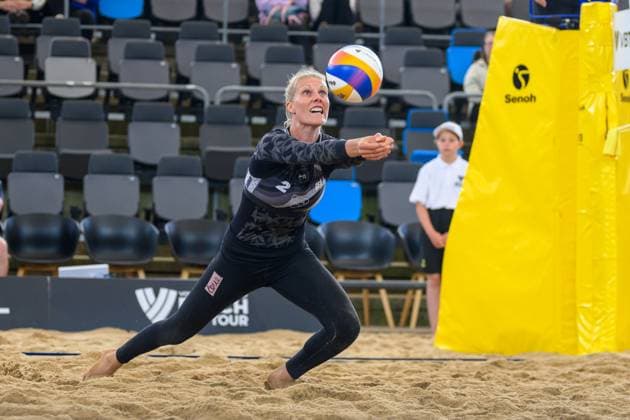Beach Pro Tour Elite 16 Hamburg, 21 08 2024 Sarah Schneider GER Beach Pro Tour Elite 16, Hamburg, Stadion Am Rothenbaum on 21 08 2024 Copyright: xBEAUTIFULxSPORTS PeterxWeberx