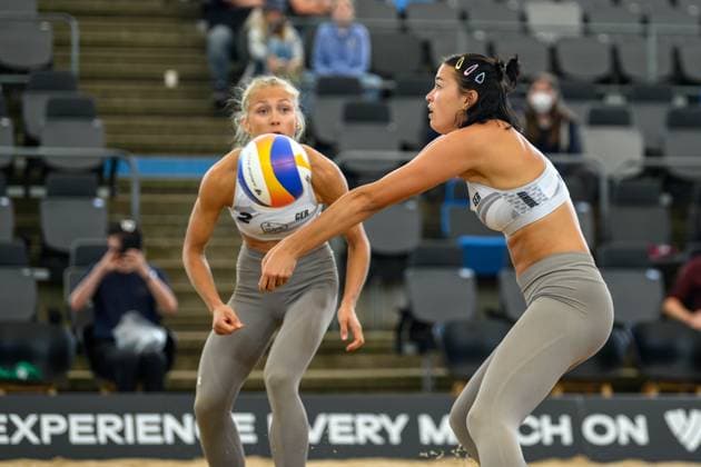 Beach Pro Tour Elite 16 Hamburg, 21 08 2024 Janne Uhl, Paula Schürholz GER Beach Pro Tour Elite 16, Hamburg, Stadion Am Rothenbaum on 21 08 2024 Copyright: xBEAUTIFULxSPORTS PeterxWeberx