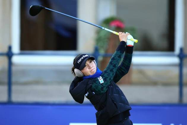 21st August 2024; Old Course at St Andrews, St Andrews, Fife, Scotland; AIG Womens Open Golf, Practice Day 3; Lydia Ko of New Zealand tees off on the first hole of the Old Course, St Andrews Links during the pro-am at the AIG Women& x2019;s Open  ActionPlus12683544 DavidxYoung