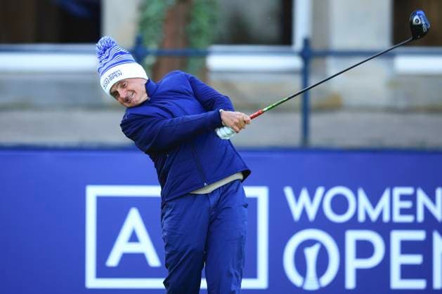 21st August 2024; Old Course at St Andrews, St Andrews, Fife, Scotland; AIG Womens Open Golf, Practice Day 3; Billionaire Jimmy Dunne, president of Seminole golf club tees off on the first hole of the Old Course, St Andrews Links during the pro-am at the AIG Women& x2019;s Open  ActionPlus12683547 DavidxYoung