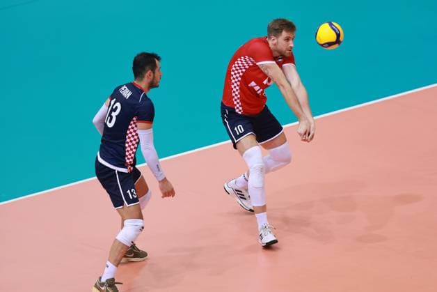 CEV EuroVolley 2026 Qualification CRO vs ISR Filip Sestan of Croatia Handles the ball during CEV EuroVolley 2026 Qualification Phase Pood D match between Croatia and Israel at Gradski Vrt Sports Hall in Osijek, Croatia on August 21, 2024.  DavorxJavorovic PIXSELL