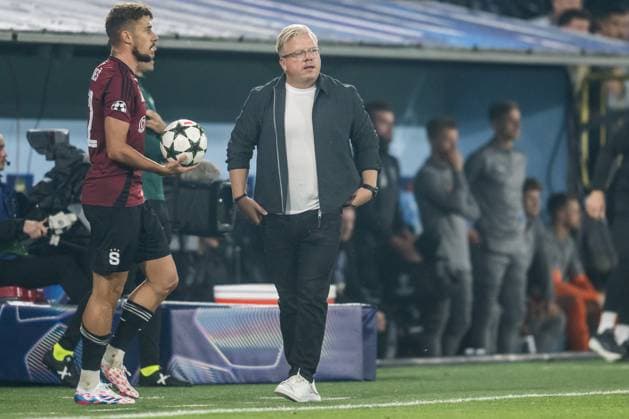 240821 Head coach Lars Friis of Sparta Prague during the UEFA Champions League football match between Malmö FF and Sparta Prague on August 21, 2024 in Malmö Photo Christoffer Borg Mattisson BILDBYRAN COP 261 CO0456 fotboll football soccer fotball champions league malmö ff sparta prag bbeng play off  Copyright: CHRISTOFFERxBORGxMATTISSON BB240821CB022