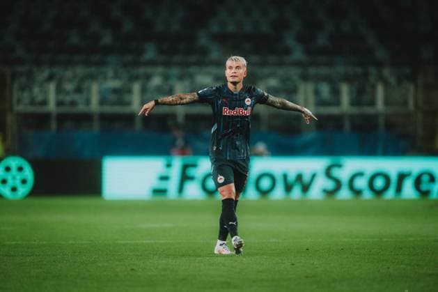 UEFA Champions League Play Off: Dynamo Kyiv - FC Salzburg LUBLIN, POLAND - AUGUST 21: Kamil Piatkowski of FC Salzburg reacts during the UEFA Champions League play off first leg match Dynamo Kyiv vs FC Salzburg on August 21, 2024 in Lublin, Poland. Copyright: xAndreasxSchaadx-xFCxRedxBullxSalzburgx _AS16465LR