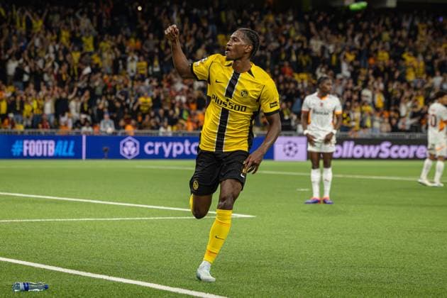 Bern, Switzerland, August 21st 2024: Goalscorer 2:0 Joel Monteiro (77 YB) during the UEFA Champions League football match between BSC Young Boys and Galatasaray at Stadion Wankdorf in Bern, Switzerland. Philipp Kresnik (Philipp Kresnik SPP) Copyright: xPhilippxKresnikx xSPPx spp-en-PhKrSp-_KRE1898