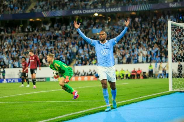 MALMÖ, SWEDEN 20240821 Malmös 9 Isaac Kiese Thelin during Wednesdays Champions League qualifier, playoff match 1 of 2, between Malmö FF and AC Sparta Prague at New Malmö Stadium MALMÖ SWEDEN x10600x  Copyright: xAndreasxHillergren TTx CHAMPIONS LEAGUE KVAL MALMÖ-SPARTA PRAG