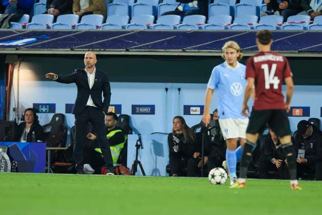MALMÖ, SWEDEN 20240821 Malmös coach Henrik Rydström during Wednesdays Champions League qualifier, playoff match 1 of 2, between Malmö FF and AC Sparta Prague at New Malmö Stadium MALMÖ SWEDEN x10600x  Copyright: xAndreasxHillergren TTx CHAMPIONS LEAGUE KVAL MALMÖ-SPARTA PRAG