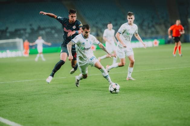 UEFA Champions League Play Off: Dynamo Kyiv - FC Salzburg LUBLIN, POLAND - AUGUST 21: Adam Daghim of FC Salzburg performs during the UEFA Champions League play off first leg match Dynamo Kyiv vs FC Salzburg on August 21, 2024 in Lublin, Poland. Copyright: xAndreasxSchaadx-xFCxRedxBullxSalzburgx DSC_4718LR