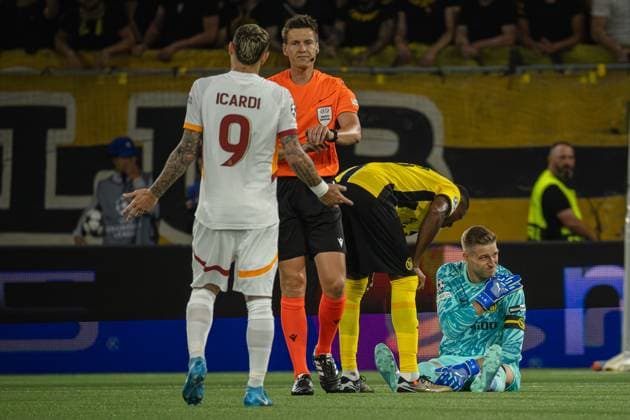 Bern, Switzerland, August 21st 2024: Goalkeeper David Von Ballmoos (26 YB) during the UEFA Champions League football match between BSC Young Boys and Galatasaray at Stadion Wankdorf in Bern, Switzerland. Philipp Kresnik (Philipp Kresnik SPP) Copyright: xPhilippxKresnikx xSPPx spp-en-PhKrSp-_KRE1015