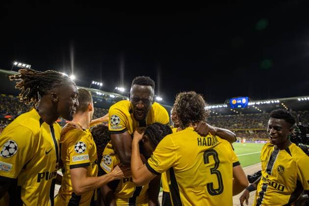 Bern, Switzerland, August 21st 2024: Goalscorer of the 2:0 Joel Monteiro (77 YB) during the UEFA Champions League football match between BSC Young Boys and Galatasaray at Stadion Wankdorf in Bern, Switzerland. Philipp Kresnik (Philipp Kresnik SPP) Copyright: xPhilippxKresnikx xSPPx spp-en-PhKrSp-_KRE3275