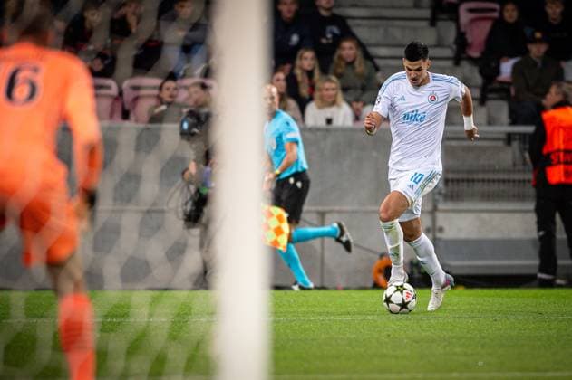 FC Midtjylland v Slovan Bratislava, UEFA Champions League qualification, Herning, Denmark Herning, Denmark. 21st, August 2024. Marko Tolic (10) of Slovan Bratislava seen during the UEFA Champions League qualification match between FC Midtjylland and Slovan Bratislava at MCH Arena in Herning. Herning Denmark  Copyright: xGonzalesxPhoto MortenxKjaerx