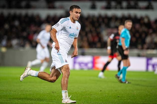 FC Midtjylland v Slovan Bratislava, UEFA Champions League qualification, Herning, Denmark Herning, Denmark. 21st, August 2024. David Strelec (13) of Slovan Bratislava seen during the UEFA Champions League qualification match between FC Midtjylland and Slovan Bratislava at MCH Arena in Herning. Herning Denmark  Copyright: xGonzalesxPhoto MortenxKjaerx