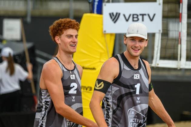 Beach Pro Tour Elite 16 Hamburg, 22 08 2024 Maximilian Max Just, Paul Henning Beach Pro Tour Elite 16, Hamburg, Stadion Am Rothenbaum on 22 08 2024 Copyright: xBEAUTIFULxSPORTS PeterxWeberx