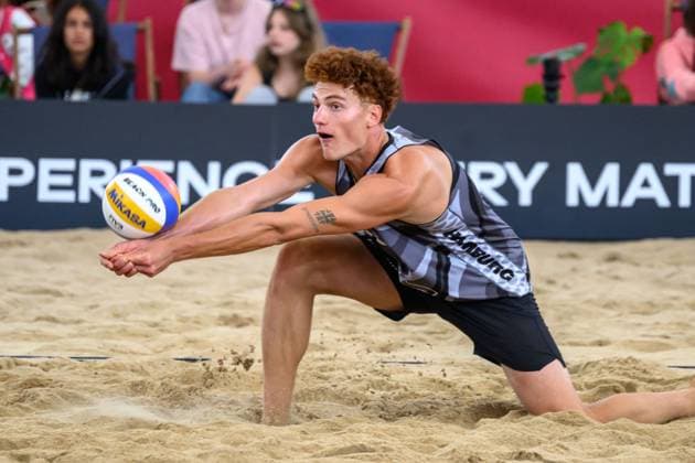 Beach Pro Tour Elite 16 Hamburg, 22 08 2024 Maximilian Max Just Beach Pro Tour Elite 16, Hamburg, Stadion Am Rothenbaum on 22 08 2024 Copyright: xBEAUTIFULxSPORTS PeterxWeberx