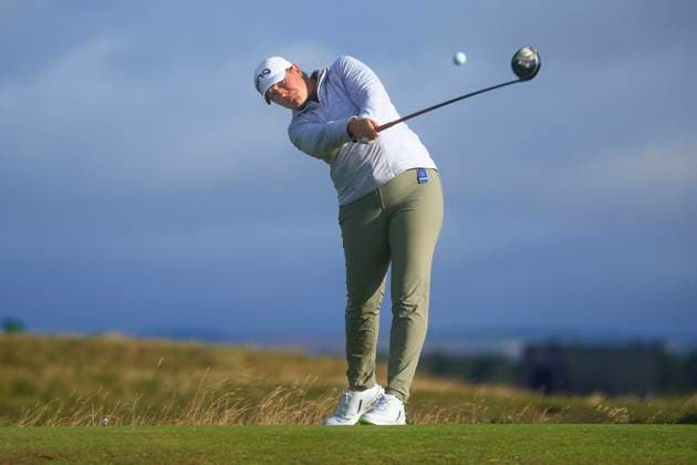 22nd August 2024; Old Course at St Andrews, St Andrews, Fife, Scotland; AIG Womens Open Golf, Round 1; Lauren Coughlin of the USA tees off on the fifteenth hole of the Old Course, St Andrews Links during the first round of the AIG Women& x2019;s Open  ActionPlus12683806 DavidxYoung