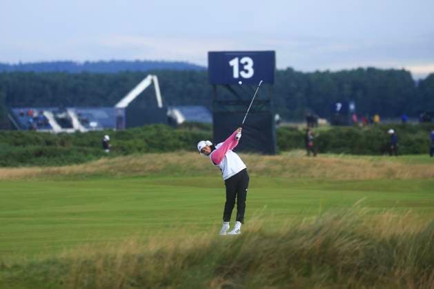 22nd August 2024; Old Course at St Andrews, St Andrews, Fife, Scotland; AIG Womens Open Golf, Round 1; Linn Grant of Sweden hits a shot from the fairway on the fourteenth hole of the Old Course, St Andrews Links during the first round of the AIG Women& x2019;s Open  ActionPlus12683814 DavidxYoung