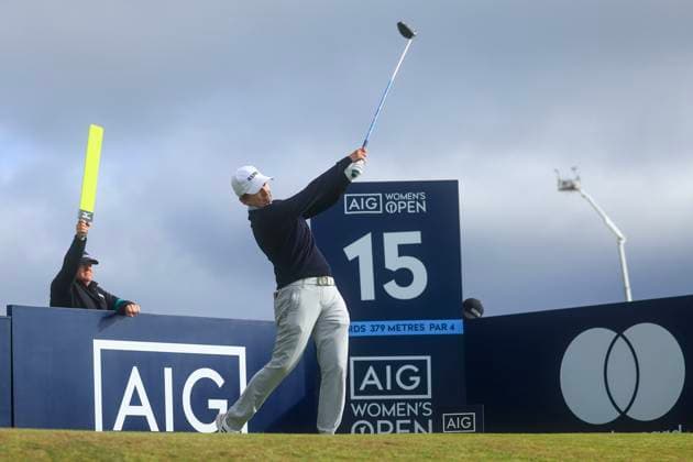 22nd August 2024; Old Course at St Andrews, St Andrews, Fife, Scotland; AIG Womens Open Golf, Round 1; Karrie Webb of Australia tees off on the fifteenth hole of the Old Course, St Andrews Links during the first round of the AIG Women& x2019;s Open  ActionPlus12683830 DavidxYoung