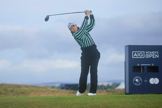 22nd August 2024; Old Course at St Andrews, St Andrews, Fife, Scotland; AIG Womens Open Golf, Round 1; Minjee Lee of Australia tees off on the fifteenth hole of the Old Course, St Andrews Links during the first round of the AIG Women& x2019;s Open  ActionPlus12683836 DavidxYoung