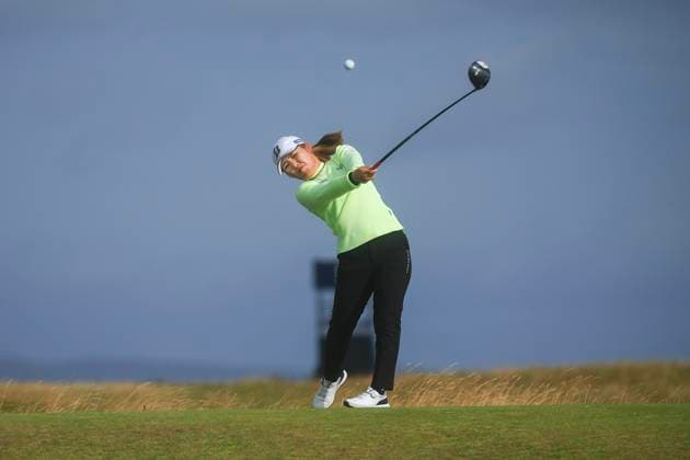 22nd August 2024; Old Course at St Andrews, St Andrews, Fife, Scotland; AIG Womens Open Golf, Round 1; Ayaka Furue of Japan tees off on the fifteenth hole of the Old Course, St Andrews Links during the first round of the AIG Women& x2019;s Open  ActionPlus12683846 DavidxYoung