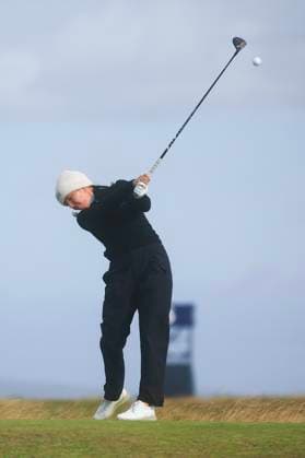 22nd August 2024; Old Course at St Andrews, St Andrews, Fife, Scotland; AIG Womens Open Golf, Round 1; Georgia Hall of England tees off on the fifteenth hole of the Old Course, St Andrews Links during the first round of the AIG Women& x2019;s Open  ActionPlus12683850 DavidxYoung