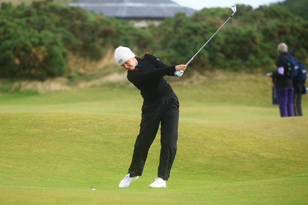 22nd August 2024; Old Course at St Andrews, St Andrews, Fife, Scotland; AIG Womens Open Golf, Round 1; Georgia Hall of England hits a shot from the fairway on the fifteenth hole of the Old Course, St Andrews Links during the first round of the AIG Women& x2019;s Open  ActionPlus12683852 DavidxYoung