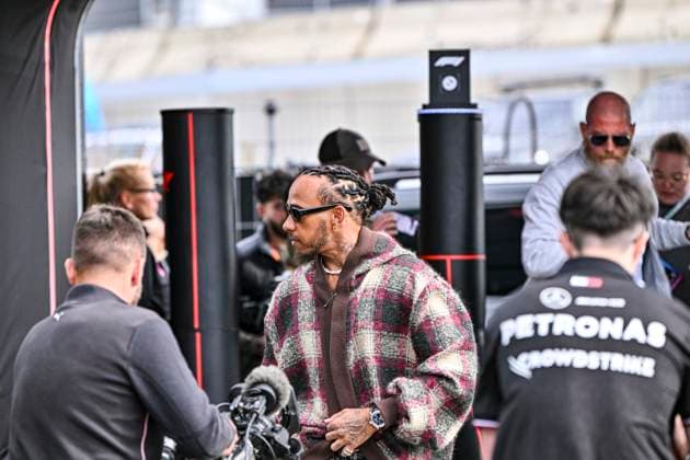 22nd August 2024; Circuit Zandvoort, Zandvoort, Holland, North Holland, Netherlands; Formula 1 Heineken Dutch Grand Prix 2024; Arrivals and Inspection Day; Lewis Hamilton (GBR) arrives at the circuit  ActionPlus12683876 GodfreyxPitt