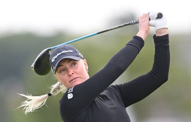 Charley Hull on the 3rd Tee AIG Women s Open, Day Three, Golf, St. Andrews, Scotland, UK - 22 Aug 2024  Copyright: xGreigxCowie Shutterstockx 14653227cb