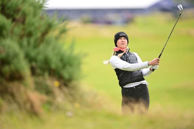 Nelly Korda on the 5th fairway AIG Women s Open, Day Three, Golf, St. Andrews, Scotland, UK - 22 Aug 2024  Copyright: xGreigxCowie Shutterstockx 14653227cp