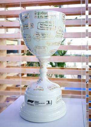ZANDVOORT - The trophy for the winner can be seen at the Zandvoort Circuit prior to the Dutch F1 Grand Prix. ANP SEM VAN DER WAL xVIxANPxSportx xxANPxIVx 506498919 originalFilename: 506498919.jpg