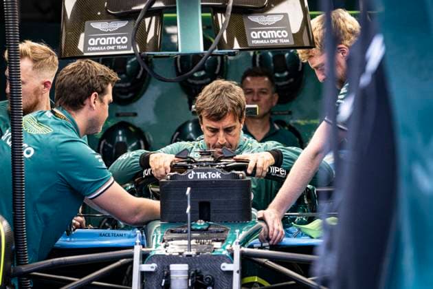 22nd August 2024; Circuit Zandvoort, Zandvoort, Holland, North Holland, Netherlands; Formula 1 Heineken Dutch Grand Prix 2024; Arrivals and Inspection Day; Fernando Alonso (ESP) gets into his AMR23 of Aston Martin  ActionPlus12683994 GodfreyxPitt