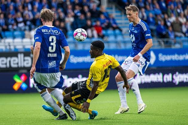 240822 Michael Baidoo of Elfsborg missing a chance to score during the UEFA Europa League play off match between Molde and Elfsborg on August 22, 2024 in Molde Photo Marius Simensen BILDBYRAN COP 238 bbeng elfsborg football fotball fotboll molde play off uefa europa league  Copyright: MARIUSxSIMENSEN BB240822BB116