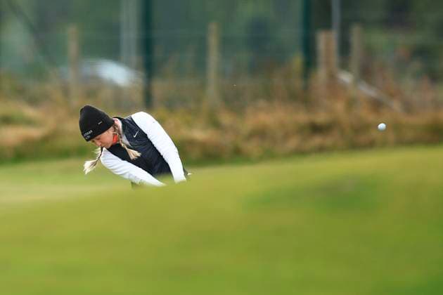 22nd August 2024; Old Course at St Andrews, St Andrews, Fife, Scotland; AIG Womens Open Golf, Round 1; Nelly Korda of the USA plays from a bunker on the third hole of the Old Course, St Andrews Links during the first round of the AIG Women& x2019;s Open  ActionPlus12684118 DavidxYoung
