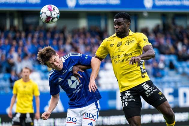 240822 Buhari Ibrahim of Elfsborg during the UEFA Europa League play off match between Molde and Elfsborg on August 22, 2024 in Molde Photo Marius Simensen BILDBYRAN COP 238 bbeng elfsborg football fotball fotboll molde play off uefa europa league  Copyright: MARIUSxSIMENSEN BB240822BB124
