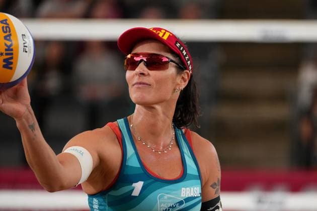Hamburg, Germany, August 22th 2024: Agatha ( Brasil ) during the Elite 16 Beachvolleyball Tournament 2024 at Stadium Am Rothenbaum in Hamburg, GERMANY. (Julia Kneissl SPP) Copyright: xJuliaxKneisslx xSPPx spp-en-JuKnSp-JK_02397.jpeg